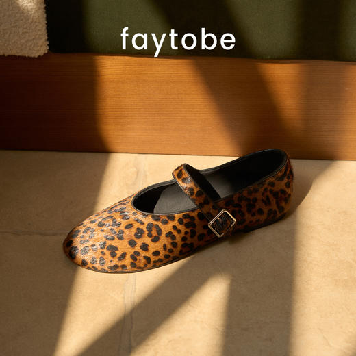 FAYTOBE 无羁芭蕾玛丽珍马毛浅口单鞋舒适羊皮通勤一脚蹬 商品图1