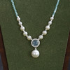 子佩集【月下独白】银S925珍珠AOYA奥雅项链【SPN0950009】7mm大珠月光石蓝水晶2512 商品缩略图1