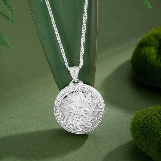 子佩集【莲花顺意】S990银吊坠【QFDZ043】花丝吊坠可旋转（不含链）2510 商品图6