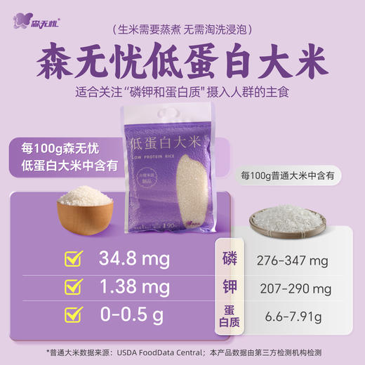 森无忧脱蛋白大米零蛋白质低蛋白大米主食 商品图2