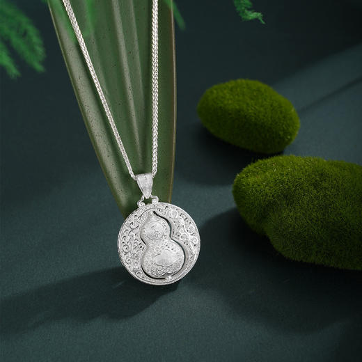 子佩集【福禄转运】S990银吊坠【YXYLDZ054】可转动葫芦花丝平安祥云（不含链）2510 商品图8