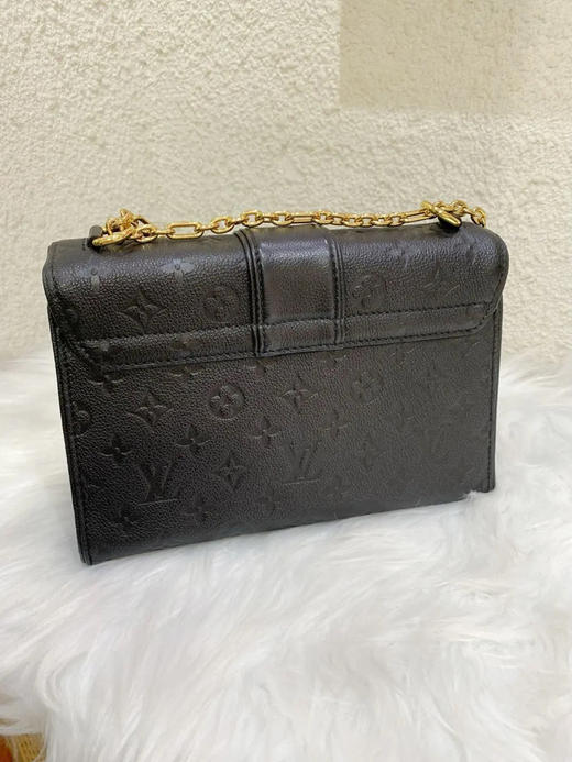 LV Saint sulpice 黑金 小号 老花 压纹牛皮 斜挎包 商品图1
