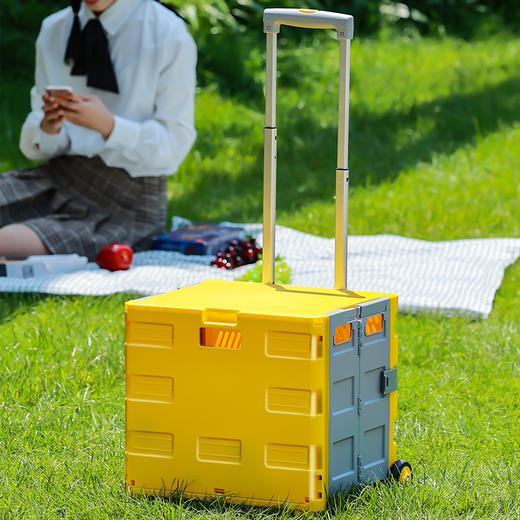 自营（北京董礼）-汉乐美途折叠拉杆置物箱HL-1201展开尺寸：42*33.5*（37-90）CM 商品图3