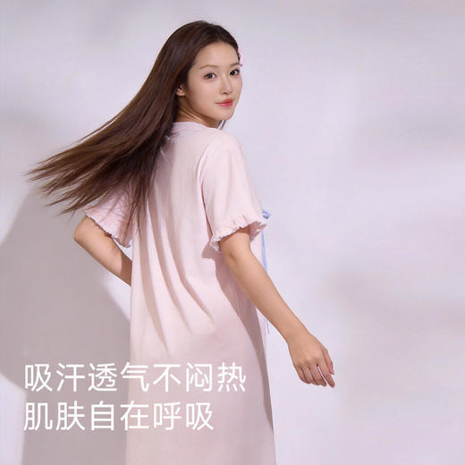 全棉舒适亲肤睡裙（带杯垫萌宠） 商品图2