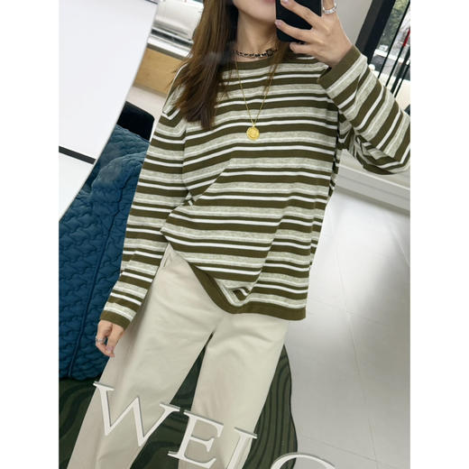 2603314    “航海风”松弛 圆领条纹上衣 商品图9