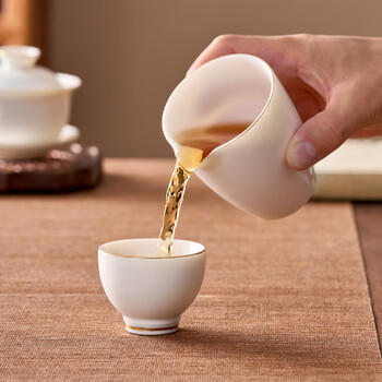 常生源羊脂玉白瓷功夫茶具整套家用盖碗公道杯茶杯泡茶套装 鑫新雅 商品图2