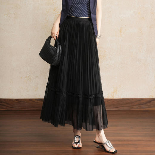 「自」全新升级【铂金会员146/天猫189/差价43】(82511)洛诗琳气质两面穿大摆长裙女2026春季新款高腰显瘦仙气A字裙 商品图2