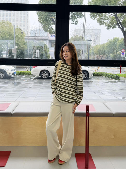 2603314    “航海风”松弛 圆领条纹上衣 商品图5