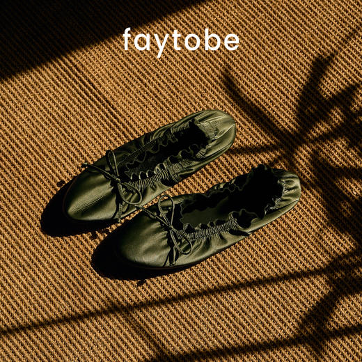 FAYTOBE 蛋卷羊皮芭蕾舞鞋圆头羊皮蝴蝶结浅口平底单鞋女 商品图6