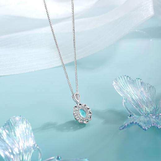 子佩集【蓝悦凝福】S925银套链【PM2221-XF】培育宝石帕拉伊巴蓝碧玺大椭圆2510 商品图2