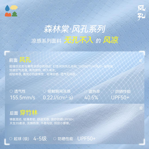 【风孔凉感防蚊裤】森林棠26夏款儿童轻薄凉感透气防晒休闲束脚裤42062519 商品图4