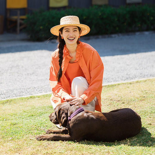 绽放094朵/女魔术师衬衣*亚麻棉砂洗复古花边领显瘦长袖衬衫新款 商品图0