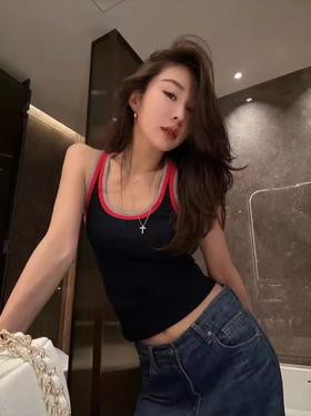 【hm1】女士夏日百搭拼接撞色背心！！