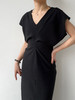 YANYI CHANG｜91830071 大V领立裁收腰连衣裙 [ 黛墨黑 ] 商品缩略图5
