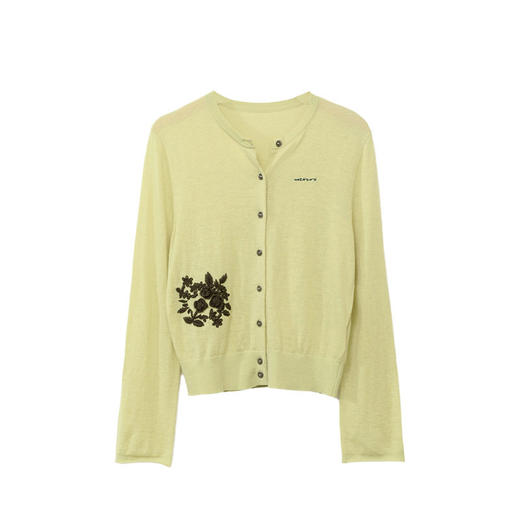 「自」全新升级【铂金会员330/天猫449/差价119】(72052)洛诗琳重工勾花针织开衫女2026春秋圆领纯色气质单排扣上衣 商品图4