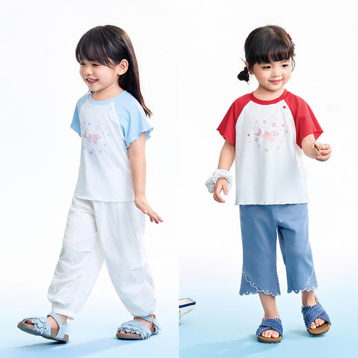 【实体店同款】女童圆领短袖上衣夏季新款安奈儿童装XG621193 商品图3