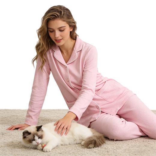 【棉氨中厚】SCHIESSER德国舒雅女士长袖长裤中厚96%棉4%氨家居套装30/24132H 商品图0