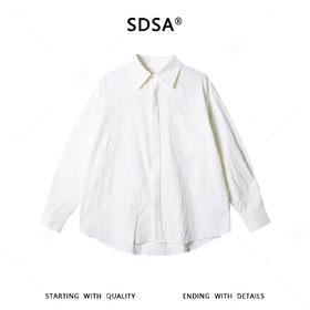 SDSA男装2026新款高贵轻奢韩系时尚褶皱舒适长袖衬衫百搭休闲上衣