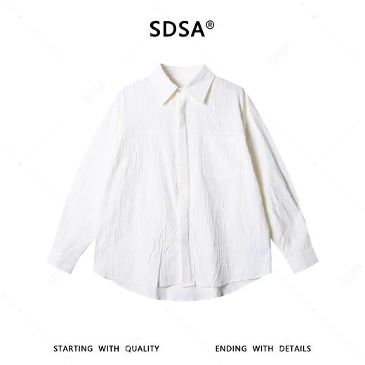 SDSA男装2026新款高贵轻奢韩系时尚褶皱舒适长袖衬衫百搭休闲上衣 商品图0