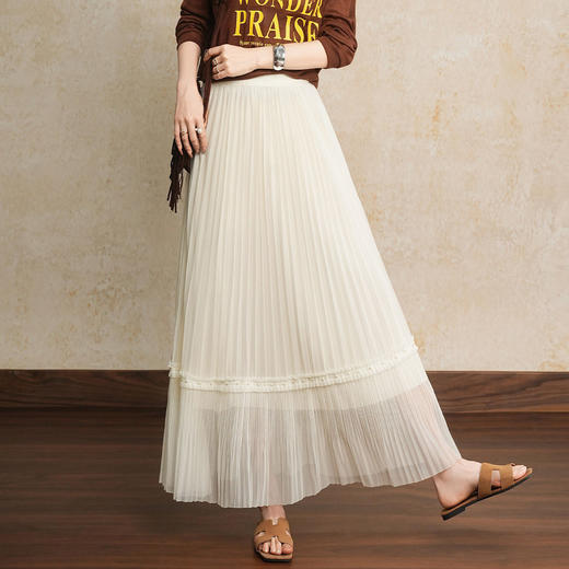 「自」全新升级【铂金会员146/天猫189/差价43】(82511)洛诗琳气质两面穿大摆长裙女2026春季新款高腰显瘦仙气A字裙 商品图1