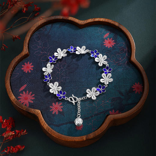 子佩集S990银【樱花】手链【WBLSHSL-4】花丝珐琅彩2510 商品图2