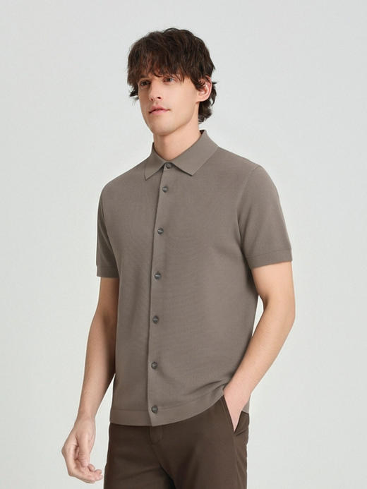 callisto藏青长绒棉弹力贝壳花型开衫T恤 商品图8