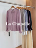 专柜实拍【醋纤丝光感】拉夏贝尔/La Chapelle精致串珠圆领后系带缎光肌理感长袖衬衫气质复古上衣 商品缩略图1