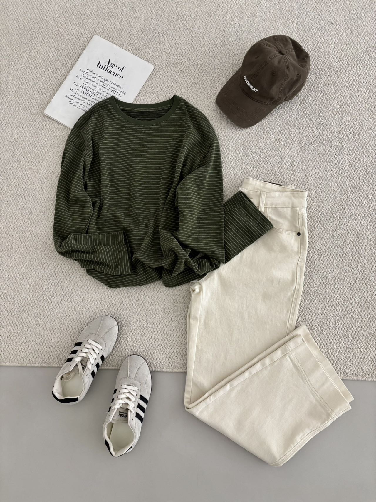 巨巨巨显白 苔原肌理条纹T 慵懒感