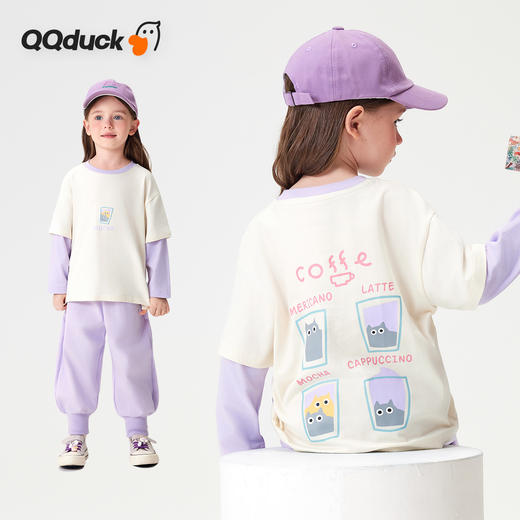 【10A抑菌】【90-130】【可可鸭】女童春秋假两件长袖T恤 商品图4