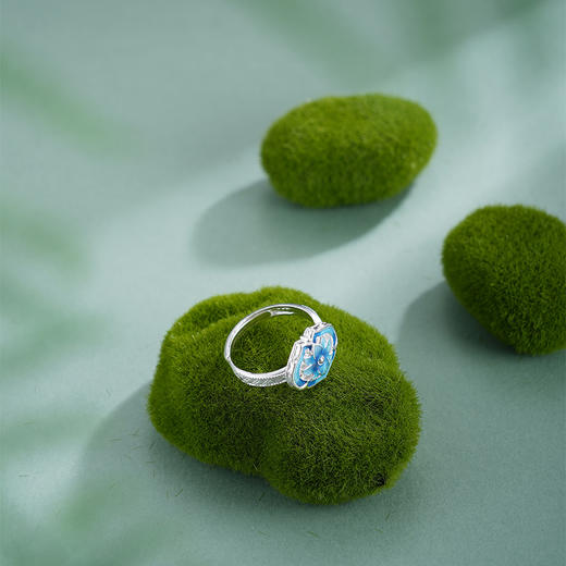 子佩集【华颜如意】银S990戒指【QFJZ008】如意花丝珐琅彩原创作品 商品图9