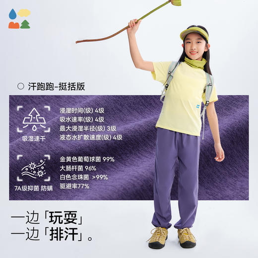 【棉感速干运动长裤】森林棠26夏款儿童棉柔舒适7A抗菌吸湿排汗休闲裤22661219 商品图1