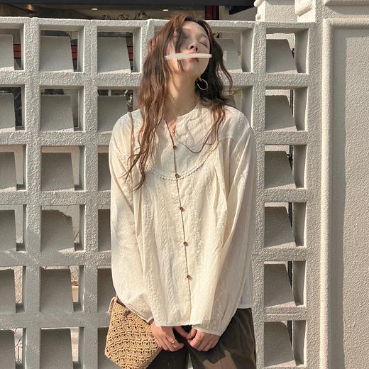 法式花纱重工刺绣拼接花衬衫 | 温柔又显瘦的神仙上衣、高级！ 商品图4