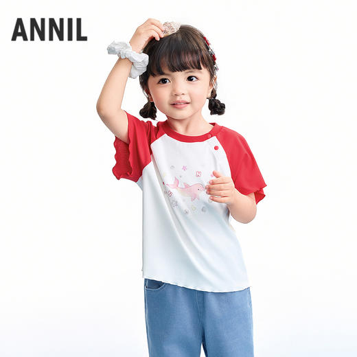 【实体店同款】女童圆领短袖上衣夏季新款安奈儿童装XG621193 商品图0