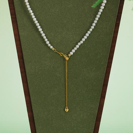 子佩集【福禄吉祥】银S925珍珠AOYA奥雅项链【QNX0008】3mm珠镀金葫芦大象2512 商品图4