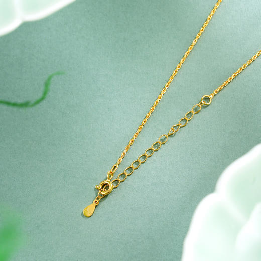 子佩集【四叶明媚】S925银套链【DZ07062】镀金四叶草和田玉项链2510 商品图6