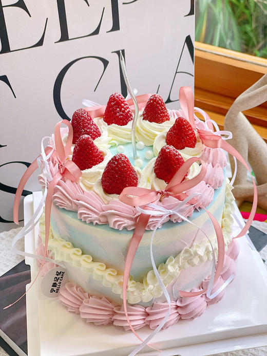 复古草莓水果奶油蛋糕 下单前请仔细阅读商品详情 商品图0
