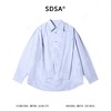 SDSA男装2026新款高贵轻奢韩版简约长袖衬衫竖纹披肩设计百搭衬衣 商品缩略图0