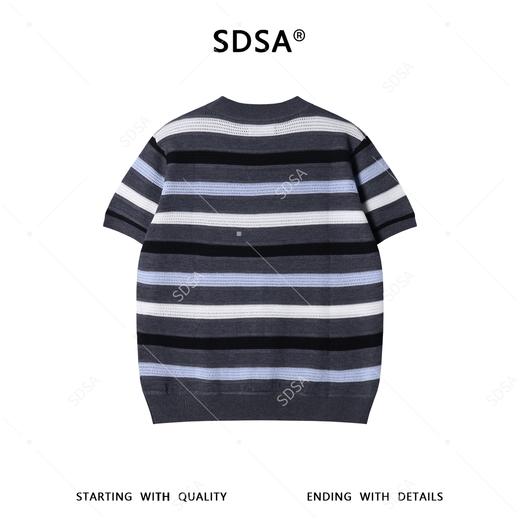 65184SDSA男装2026新款高贵轻奢简约商务撞色条纹圆领短袖T恤百搭上衣 商品图5
