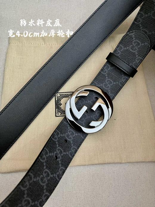 古驰 腰带 牛皮 黑色皮面 4.0cm（GD） 商品图3