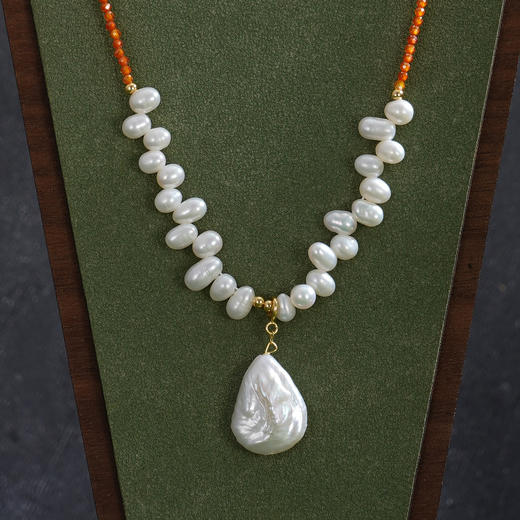 子佩集【时空沙漏】银S925珍珠AOYA奥雅项链【SGN0550003】13*19mm大珠巴洛克2512 商品图1