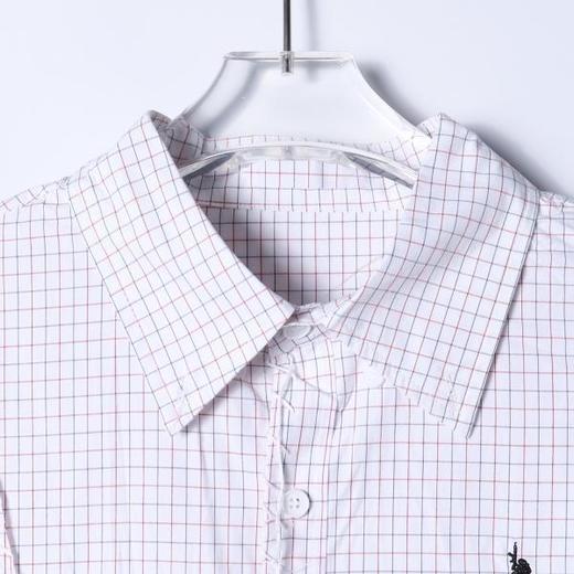 SDSA男装2026新款高贵轻奢刺绣标拼接格子流苏长袖衬衫百搭宽松 商品图1