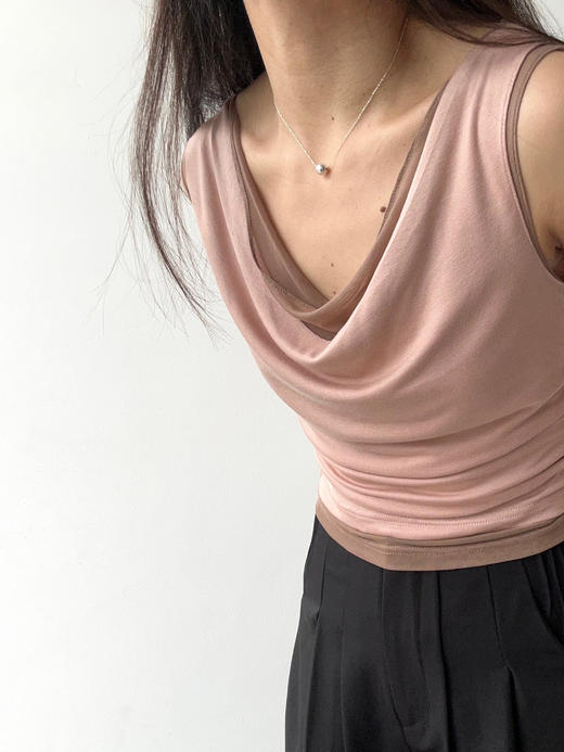 SIJIA｜SS2673 粉⾊针织两件套背⼼ 商品图5