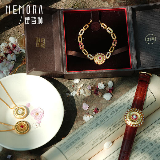 【热卖臻品】时光轮转 时光印记足金项链 黄金钻石套链女士礼物MEMORA诗普琳LN525301 商品图10