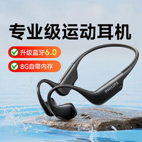 飞利浦（PHILIPS）真无线蓝牙耳机 颈挂开放式骨传导概念挂耳挂脖降噪专业运动跑步骑行适用于苹果华为小米TAQ4320黑