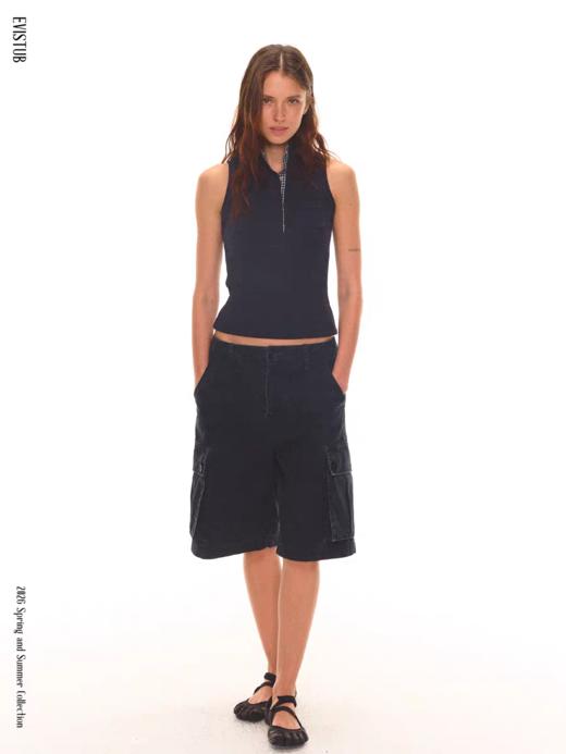 Evistub girls/E-6CBX1824/E-6CBX1815/美式复古做旧亨利领背心 商品图1