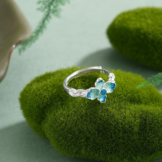 子佩集【花开景明】S990银戒指【YXYLJZ015】四叶草花丝珐琅彩2510 商品图12