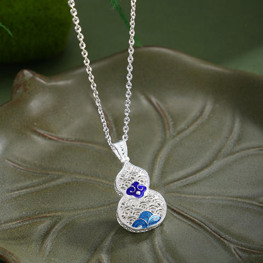 子佩集【云起福深】S990银套链【QFTL016】花丝珐琅彩葫芦项链2510 商品图8