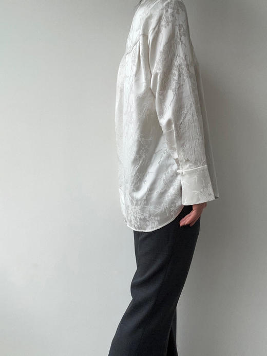 YANYI CHANG｜91960491 中式斜襟真丝提花衬衫 [ 雅白 ] 商品图12