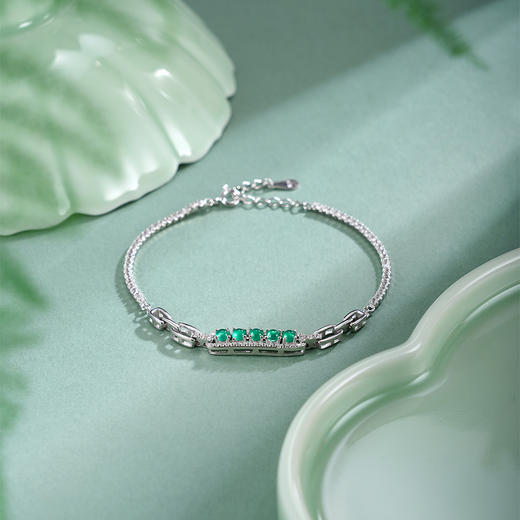 子佩集【清漪潋滟】银S925手链【SL012333】绿玉髓排钻2511 商品图2