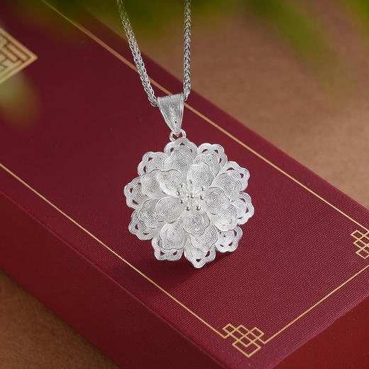 子佩集S990银【团花簇锦】套链【YJJ007】花丝项链2509 商品图5